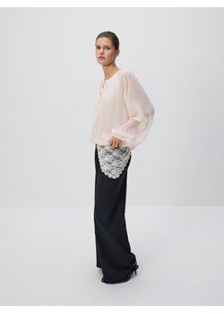 Reserved - Bluzka z wiązaniem - pastelowy róż ze sklepu Reserved w kategorii Bluzki damskie - zdjęcie 188939591