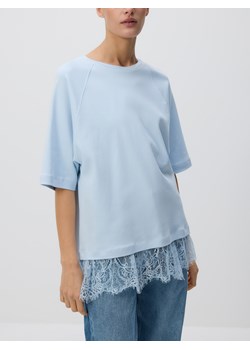 Reserved - T-shirt z koronką - jasnoniebieski ze sklepu Reserved w kategorii Bluzki damskie - zdjęcie 188939641
