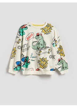 Reserved - Bluza oversize z nadrukiem - złamana biel ze sklepu Reserved w kategorii Bluzy chłopięce - zdjęcie 188939823