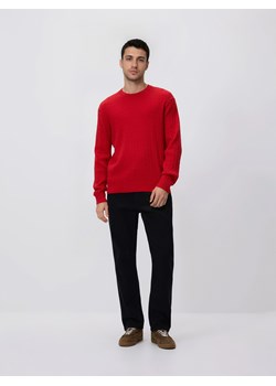 Reserved - Strukturalny sweter z bawełną - czerwony ze sklepu Reserved w kategorii Swetry męskie - zdjęcie 188939860