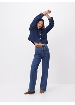 Reserved - Jeansy wide leg z paskiem - niebieski ze sklepu Reserved w kategorii Jeansy damskie - zdjęcie 188939992