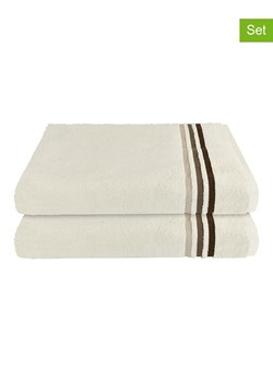 Schiesser Ręczniki prysznicowe (2 szt.) "Skyline" w kolorze kremowym ze sklepu Limango Polska w kategorii Ręczniki - zdjęcie 188942003