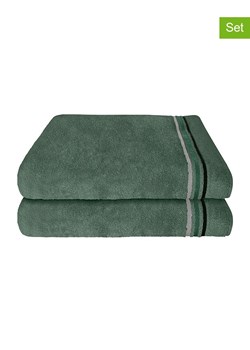 Schiesser Ręczniki prysznicowe (2 szt.) "Skyline" w kolorze zielonym ze sklepu Limango Polska w kategorii Ręczniki - zdjęcie 188942011