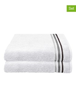 Schiesser Ręczniki prysznicowe (2 szt.) "Skyline" w kolorze białym ze sklepu Limango Polska w kategorii Ręczniki - zdjęcie 188942032