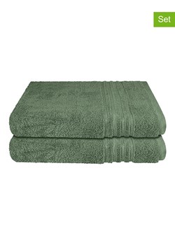 Schiesser Ręczniki prysznicowe (2 szt.) "Milano" w kolorze zielonym ze sklepu Limango Polska w kategorii Ręczniki - zdjęcie 188942154