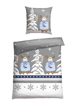 Schiesser Komplet pościeli flanelowej "Kitta" w kolorze szaro-niebieskim ze sklepu Limango Polska w kategorii Pościele - zdjęcie 188942421