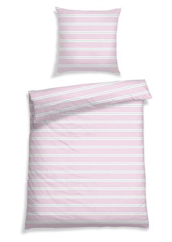 Schiesser Komplet pościeli renforcé "Remy" w kolorze jasnoróżowo-białym ze sklepu Limango Polska w kategorii Pościele - zdjęcie 188942452