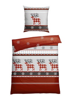 Schiesser Komplet pościeli flanelowej "Verda" w kolorze czerwonym ze sklepu Limango Polska w kategorii Pościele - zdjęcie 188942462