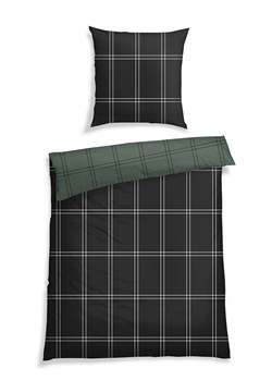 Schiesser Komplet pościeli flanelowej "Ellis" w kolorze zielono-czarnym ze sklepu Limango Polska w kategorii Pościele - zdjęcie 188942492