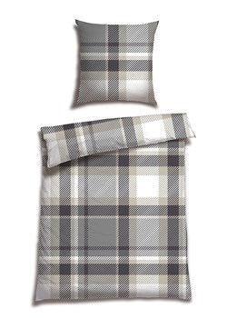 Schiesser Komplet pościeli flanelowej "Setta" w kolorze szarym ze sklepu Limango Polska w kategorii Pościele - zdjęcie 188942632