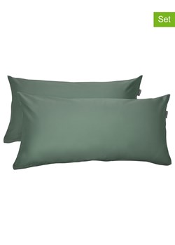 Schiesser Satynowe poszewki (2 szt.) "Ella" w kolorze ciemnozielonym na poduszkę ze sklepu Limango Polska w kategorii Poduszki dekoracyjne - zdjęcie 188943060