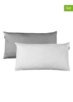 Schiesser Poszewki (2 szt.) w kolorze antracytowo-białym na poduszkę ze sklepu Limango Polska w kategorii Poduszki dekoracyjne - zdjęcie 188943141