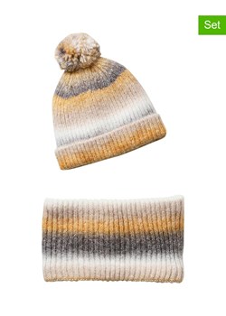 vertbaudet 2-częściowy zestaw zimowy w kolorze szaro-biało-żółtym ze sklepu Limango Polska w kategorii Czapki dziecięce - zdjęcie 188944830