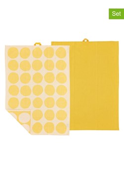 SÖDAHL Ściereczki (2 szt.) "Bubbles" w kolorze żółtym do naczyń - 70 x 50 cm ze sklepu Limango Polska w kategorii Ścierki kuchenne - zdjęcie 188946300