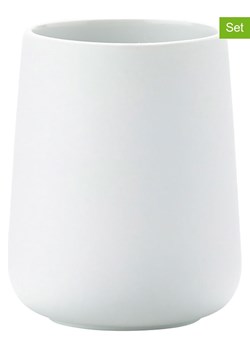 Zone Denmark Kubki łazienkowe (2 szt.) "Nova" w kolorze białym - wys. 10 x Ø 8 cm ze sklepu Limango Polska w kategorii Dozowniki do mydła - zdjęcie 188946364