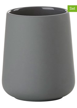 Zone Denmark Kubki łazienkowe (2 szt.) "Nova One" w kolorze szarym - wys. 10 x Ø 8 cm ze sklepu Limango Polska w kategorii Dozowniki do mydła - zdjęcie 188946380