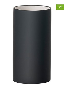 Zone Denmark Kubki łazienkowe (2 szt.) "Solo" w kolorze czarnym - wys. 12,2 x Ø 6 cm ze sklepu Limango Polska w kategorii Dozowniki do mydła - zdjęcie 188946391