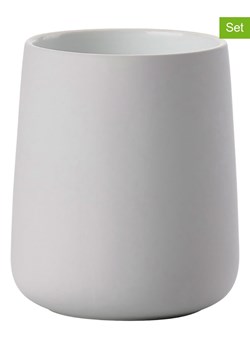 Zone Denmark Kubki łazienkowe (2 szt.) "Nova" w kolorze jasnoszarym - wys. 11 x Ø 8 cm ze sklepu Limango Polska w kategorii Dozowniki do mydła - zdjęcie 188946434