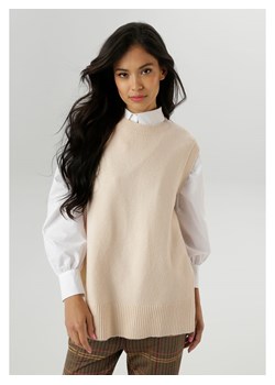 Aniston Bezrękawnik w kolorze beżowym ze sklepu Limango Polska w kategorii Swetry damskie - zdjęcie 188946602