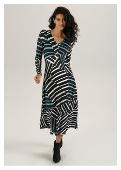 Aniston Sukienka w kolorze czarno-biało-turkusowym ze sklepu Limango Polska w kategorii Sukienki - zdjęcie 188946940