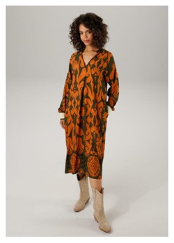 Aniston Sukienka w kolorze pomarańczowo-oliwkowym ze sklepu Limango Polska w kategorii Sukienki - zdjęcie 188948220