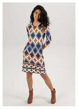 Aniston Sukienka w kolorze beżowo-jasnobrązowo-niebieskim ze sklepu Limango Polska w kategorii Sukienki - zdjęcie 188948300