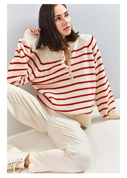 Bianco Lucci Sweter w kolorze kremowo-czerwonym ze sklepu Limango Polska w kategorii Swetry damskie - zdjęcie 188950783