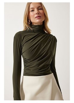 Happiness Istanbul Koszulka w kolorze ciemnozielonym ze sklepu Limango Polska w kategorii Bluzki damskie - zdjęcie 188951133
