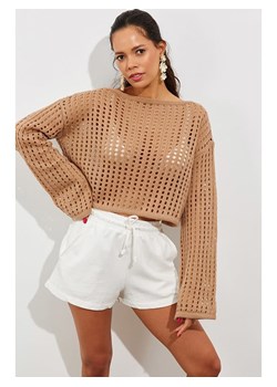 trendyol Sweter w kolorze beżowym ze sklepu Limango Polska w kategorii Swetry damskie - zdjęcie 188951283