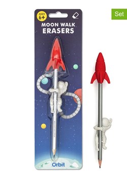 SuckUK 3-częściowy zestaw piśmienniczy "Moon Walk" w kolorze srebrno-czerwonym - 6+ ze sklepu Limango Polska w kategorii Zabawki - zdjęcie 188951942