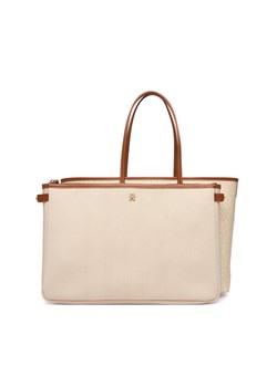 Tommy Hilfiger Torebka Th Monoplay Tote Le AW0AW17416 Beżowy ze sklepu MODIVO w kategorii Torby Shopper bag - zdjęcie 188953101
