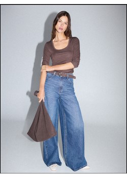 Mohito - Jeansy wide leg - granatowy ze sklepu Mohito w kategorii Jeansy damskie - zdjęcie 188954270