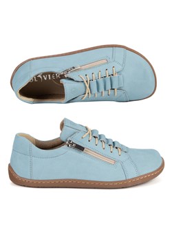 Buty minimalistyczne barefoot skórzane damskie 1242 błękit nubuk ze sklepu butyolivier w kategorii Półbuty damskie - zdjęcie 188954960