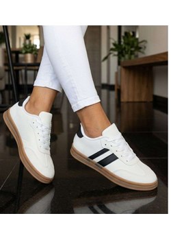 Białe sznurowane buty sportowe casual /F3-2 18808 W287/ ze sklepu Pantofelek24.pl w kategorii Buty sportowe damskie - zdjęcie 188955403
