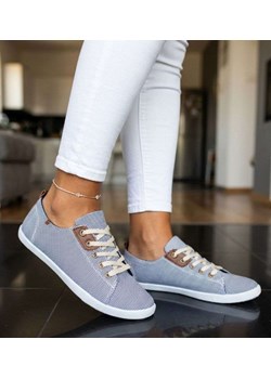 Granatowe tenisówki w paski /G9-2 18750  T1/ ze sklepu Pantofelek24.pl w kategorii Trampki damskie - zdjęcie 188955411