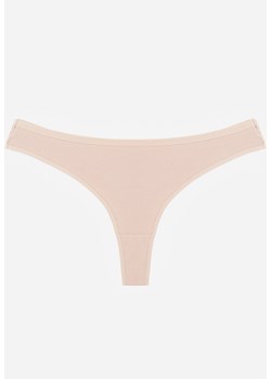 Beżowe Majtki Typu Stringi z Bawełną Asoia ze sklepu born2be.pl w kategorii Majtki damskie - zdjęcie 188955451
