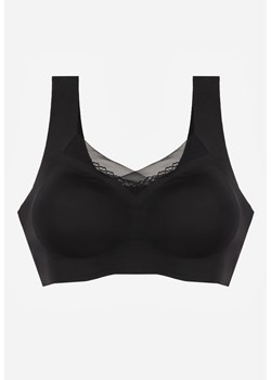 Czarny Biustonosz Sportowy z Siateczką i Usztywnionymi Miseczkami Zerirae ze sklepu born2be.pl w kategorii Biustonosze - zdjęcie 188955481