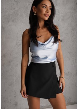 Czarne Asymetryczne Eleganckie Spódnico-Szorty High Waist Tinetha ze sklepu renee.pl w kategorii Szorty - zdjęcie 188955563