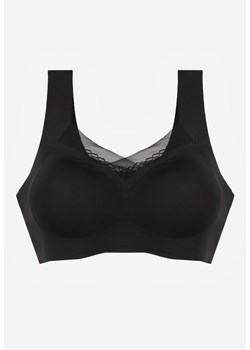 Czarny Sportowy Biustonosz z Usztywnieniem Ozdobiony Siateczkową Wstawką Edalissa ze sklepu renee.pl w kategorii Biustonosze - zdjęcie 188955594