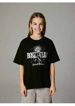 Reserved - T-shirt z metalicznym nadrukiem - czarny ze sklepu Reserved w kategorii Bluzki dziewczęce - zdjęcie 188955760