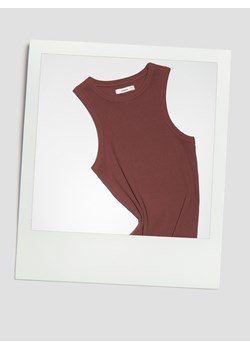 Reserved - Bawełniany top - brązowy ze sklepu Reserved w kategorii Bluzki damskie - zdjęcie 188955831