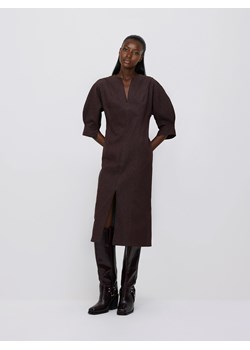 Reserved - Sukienka maxi z rozcięciem - brązowy ze sklepu Reserved w kategorii Sukienki - zdjęcie 188955864