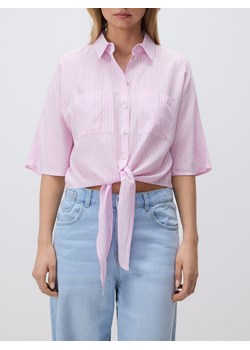 Reserved - Wiązana koszula z wiskozy - różowy ze sklepu Reserved w kategorii Koszule damskie - zdjęcie 188955990