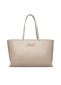 Torebka Tommy Jeans Tjw Must Tote AW0AW18455 Beżowy ze sklepu eobuwie.pl w kategorii Torby Shopper bag - zdjęcie 188956053