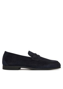 Loafersy Tommy Hilfiger Flexible Slim Suede Loafer FM0FM05745 Niebieski ze sklepu eobuwie.pl w kategorii Półbuty męskie - zdjęcie 188956091
