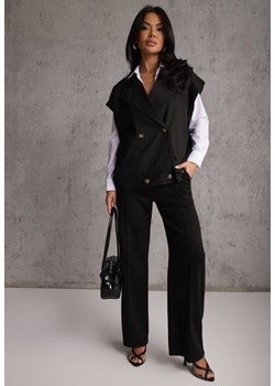 Czarne Bawełniano-Wiskozowe Spodnie o Eleganckim Kroju w Kant Tinawre ze sklepu renee.pl w kategorii Spodnie damskie - zdjęcie 188957374