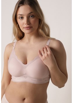Jasnoróżowy Usztywniany Biustonosz Bezszwowy Bez Fiszbin Pretiona ze sklepu born2be.pl w kategorii Biustonosze - zdjęcie 188957784