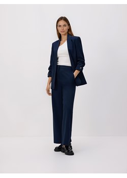Reserved - Marynarka z dodatkiem wiskozy - granatowy ze sklepu Reserved w kategorii Marynarki damskie - zdjęcie 188958044