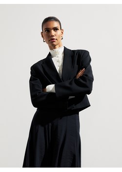 Reserved - Krótka marynarka z wełną - czarny ze sklepu Reserved w kategorii Marynarki damskie - zdjęcie 188958233