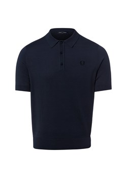 Fred Perry Męska koszulka polo z dzianiny Mężczyźni Bawełna (100%) granatowy jednolity ze sklepu vangraaf w kategorii T-shirty męskie - zdjęcie 188958382